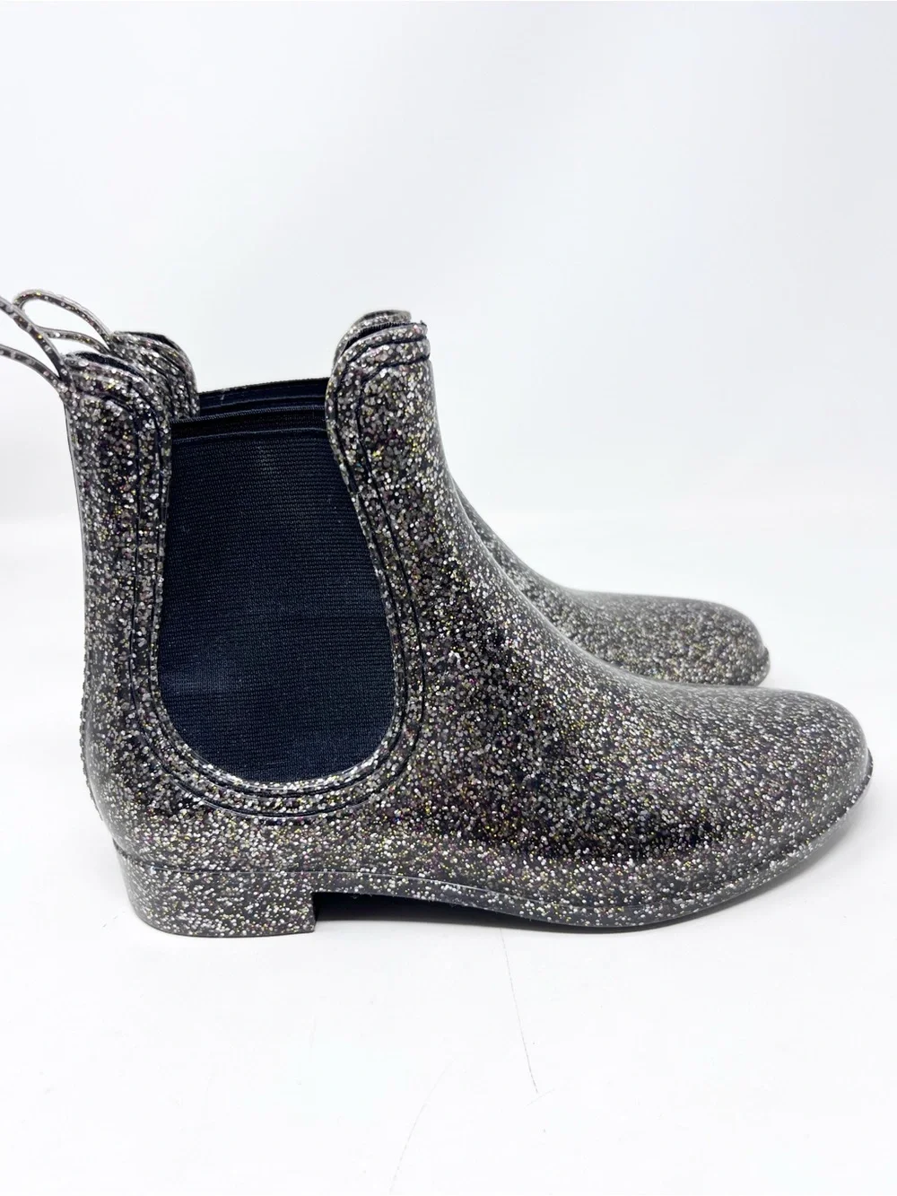 REPORT MULTICOLOR GLITTER WATERPROOF RAIN ANKLE BOOTS BOOTIES WOMENS SZ 7